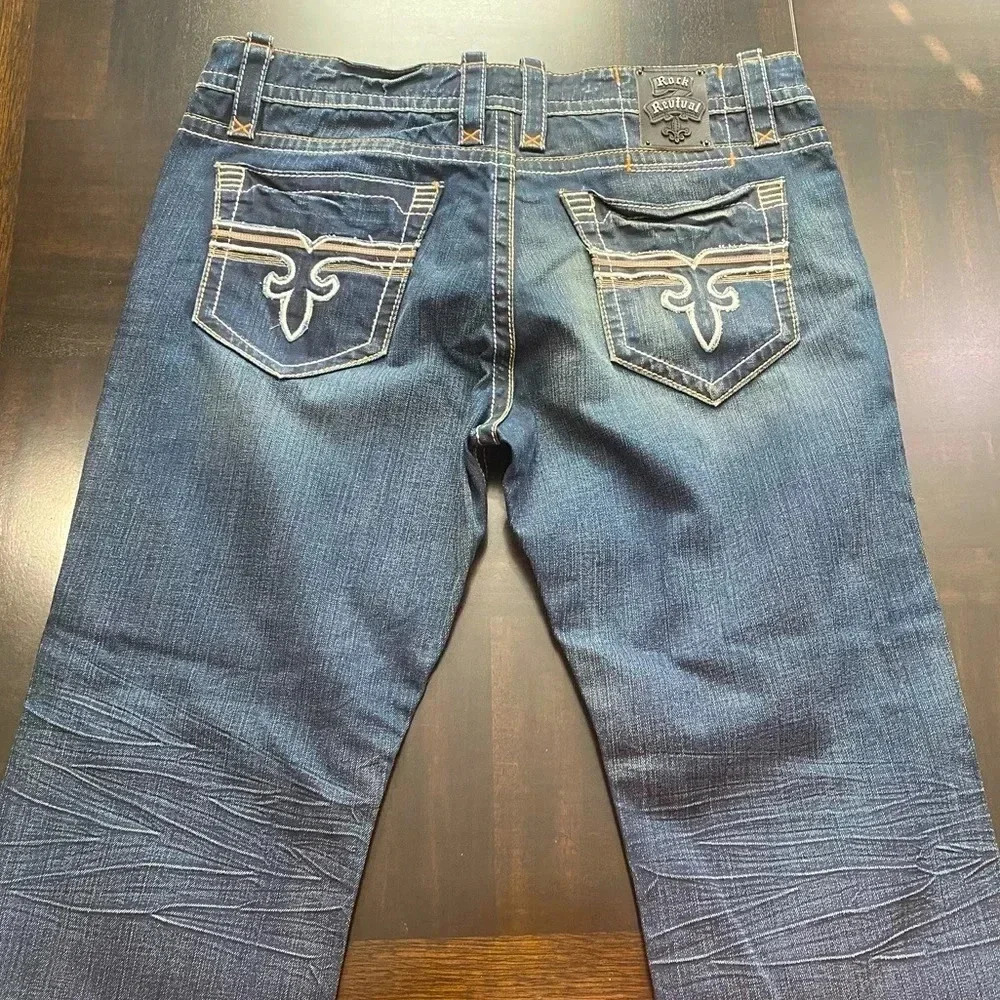 ROCK REVIVAL Jeans Jimmy Straight Men's Size 40 X 33 Blue Denim NWT
